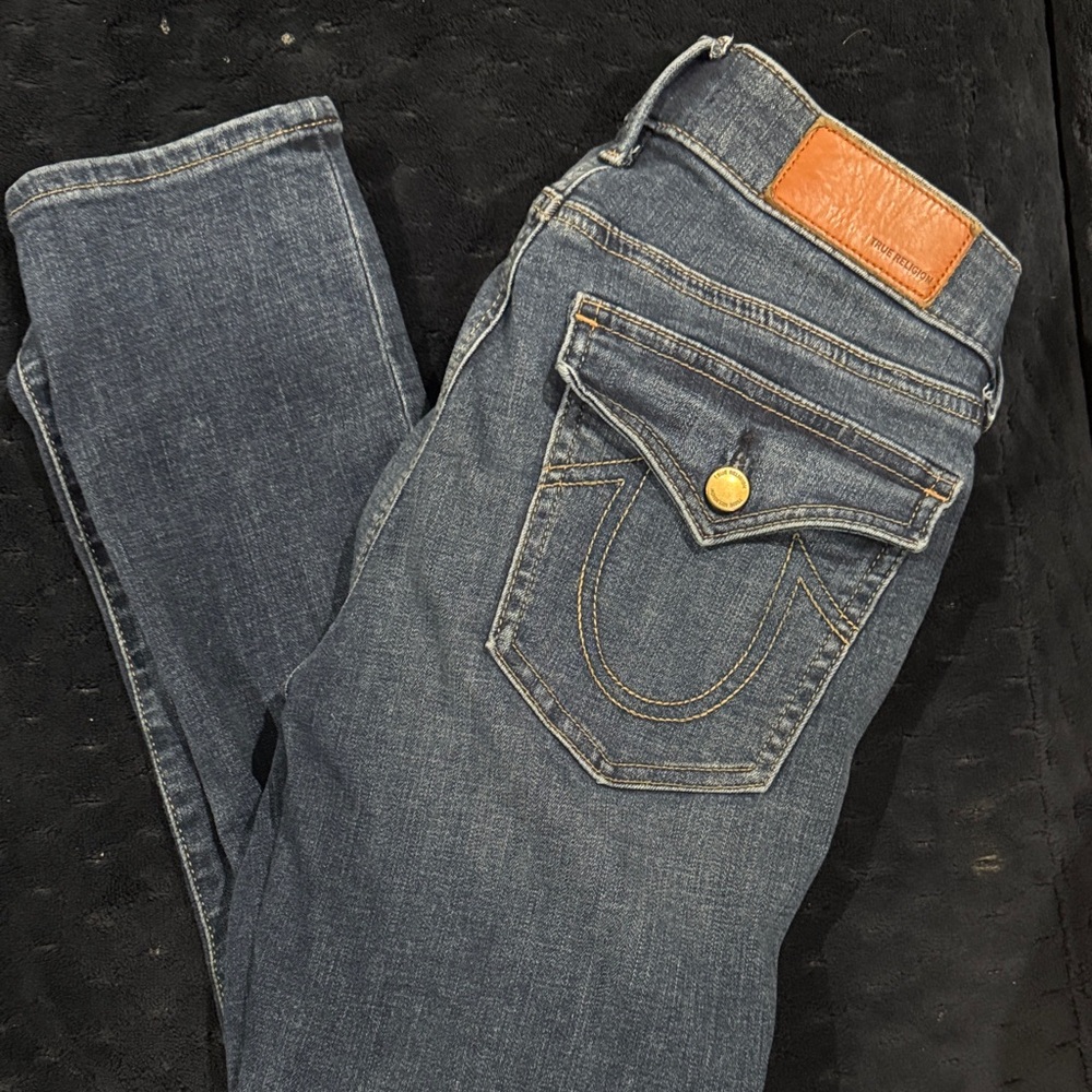 True Religion Women's Dark Blue Skinny Jeans